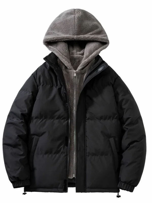 Winter jacke Männer im Freien verdicken Winter männliche Jacke Wind jacke Mantel übergroße 8xl warme gefälschte zweiteilige Daunen jacken Mäntel