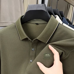 High Quality Autumn and Winter Men's Designer Business Casual High Quality Lapel POLO Shirt Korean Style Trendy Printed Tops