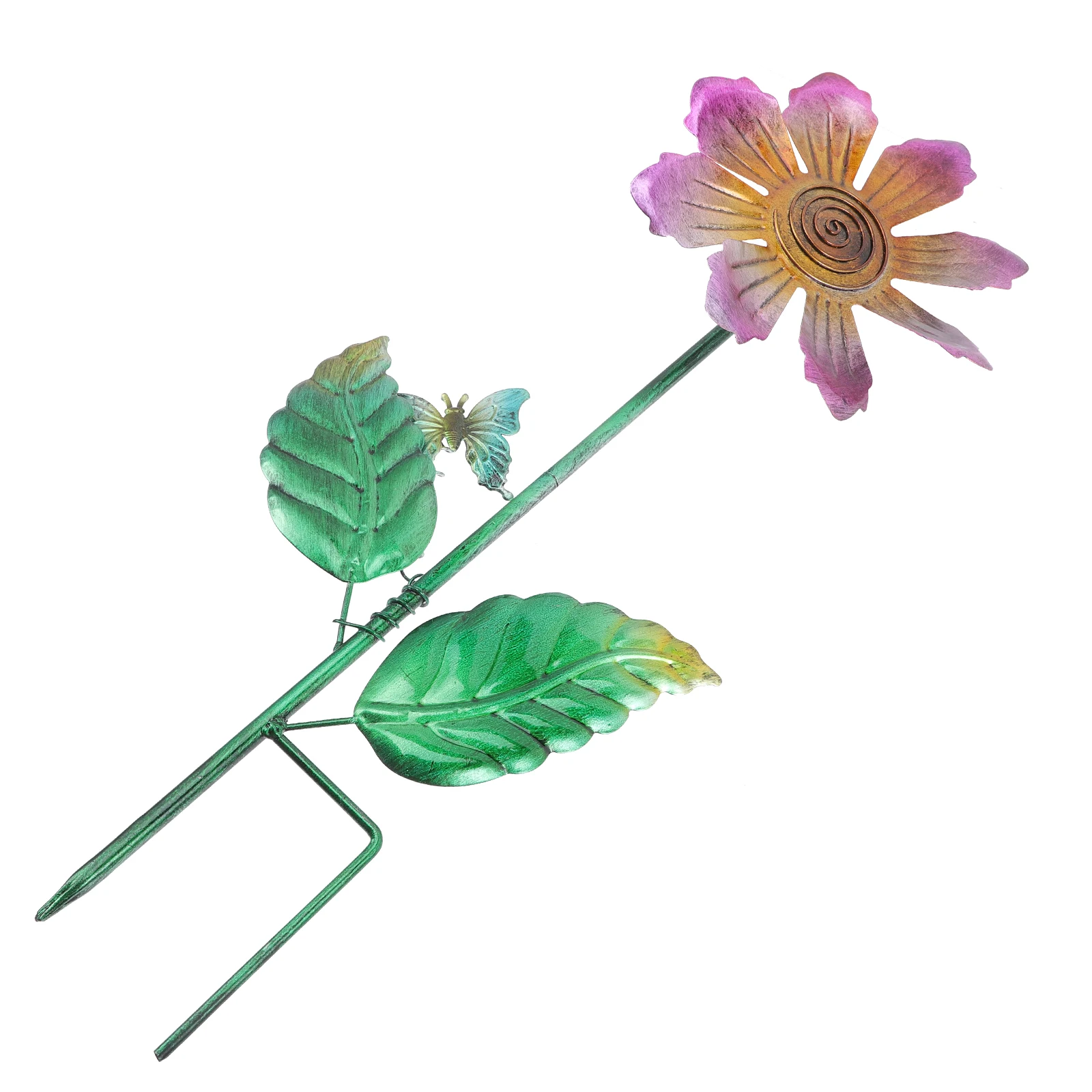 

Metal Windmill Garden Stake Decorative Pinwheel Wrought Iron Adornment Sunflower Bulb Lights Scene Decor Unique H made