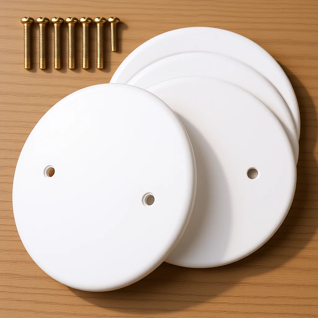 

4Pcs Round Cover Plates Ceiling Blank Up Covers Flat Electrical Box Caps Easy Install Aesthetic Enhancing Ceiling Blank Plate