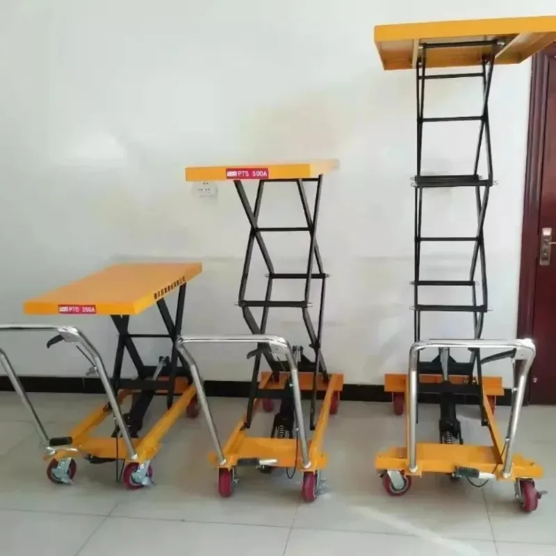 Manual hydraulic lifting platform trolley mold platform car mobile lift scissor type small flatbed car