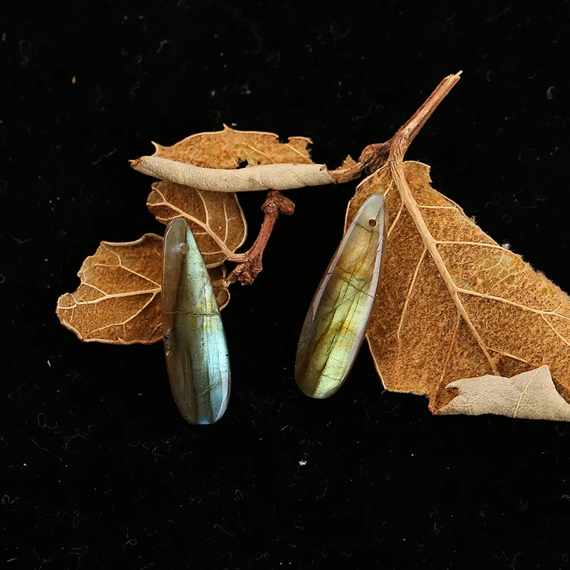 B&F Labradorite Earring Beads for Jewelry Making, Handmade Natural stones beads, Stones for jewelry Making Supplies