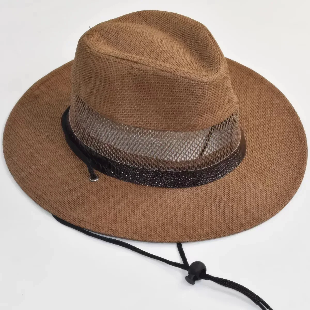 

Мужские солнцезащитные шляпы Chapeau Homme, летние соломенные сетчатые дышащие ветрозащитные солнцезащитные шляпы с широкими полями и регулируемым ремешком