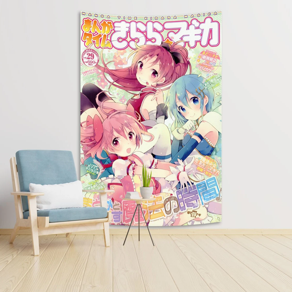 90x150cm Magical Girl Madoka Anime Tapestry Wall Hanging Decor Bedroom Living Room Art Soft Polyester Fabric Gift