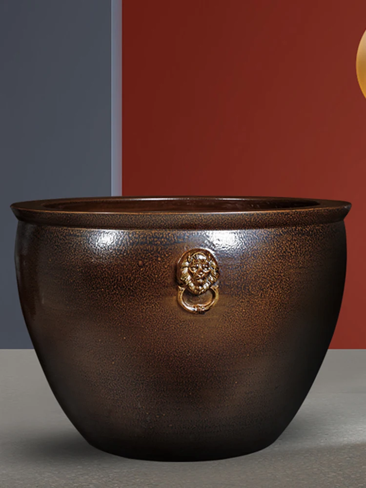 

Jingdezhen Ceramics Fish Tank Office Living Room Ornament Water Tank Courtyard Large Tank