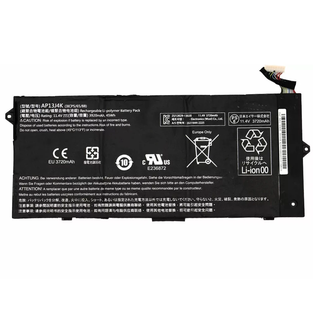 AP13J4K AP13J3K 11.4V 45wh Laptop Battery For Acer Chromebook C720 C720P C740 C720-2844 C740-C5U9 ZU12029-13020