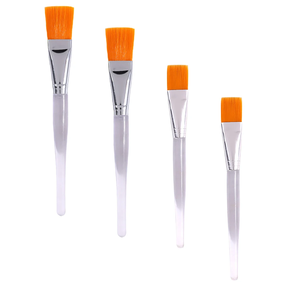 

4pcs Facial Mask Brush Silica Gel Applicator Skincare Tool For Cream Mud Sleeping Masks Gentle Skin Care Easy Clean Handle