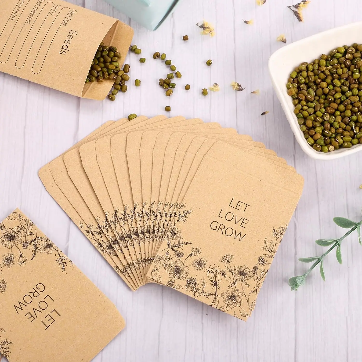 60/120 Pcs Seed Envelopes Bulk 2.36 x 3.15 Inch Seed Packets Envelopes Self Adhesive Small Paper Coin Envelopes Resealable Seed