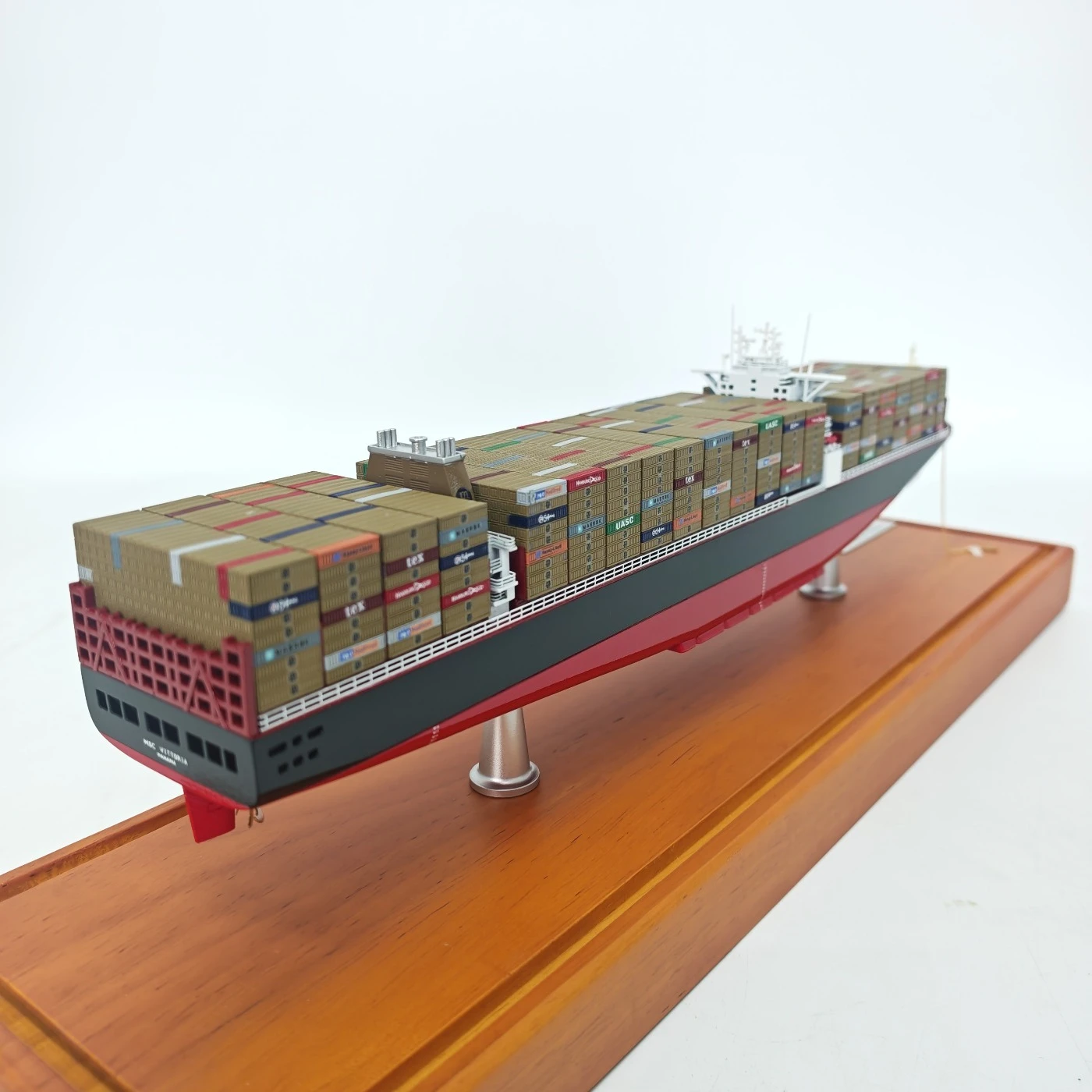 1/600 محاكاة البحر الأبيض المتوسط الحاويات نموذج باخرة 70 سنتيمتر مصنوعة من مادة سبيكة السفن نموذج ثابت السفينة لعبة الزينة #5