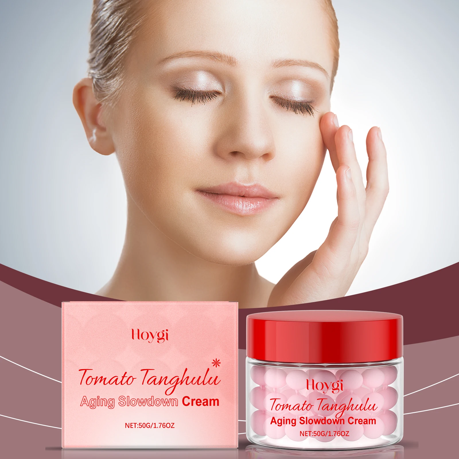 Tomato Tanghulu Aging Slowdown Cream - 50g Antioxidant-Rich Anti-Aging Face Cream with Lycopene