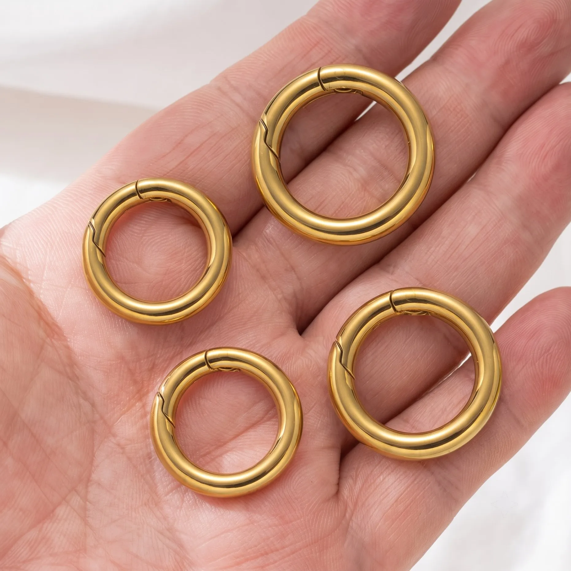 2 Stück 316 Edelstahl-Verschlüsse, runde Federringverschlüsse, Taschenverschlüsse, Schnappverschlüsse, Haken, Verbinder für DIY-Schmuckherstellungszubehör – Detail 5