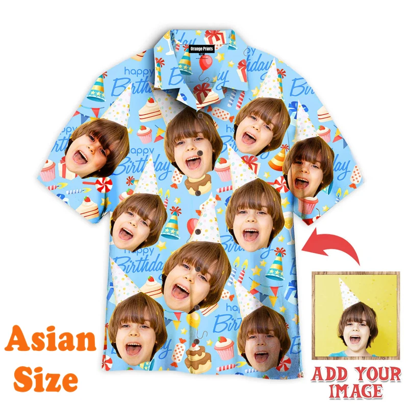 Custom Picture Hawaiian Shirt For Men Women Funny Humour Personality Gift Shirts Fashion Trend Hip Hop Casual Daily Blouse Pop