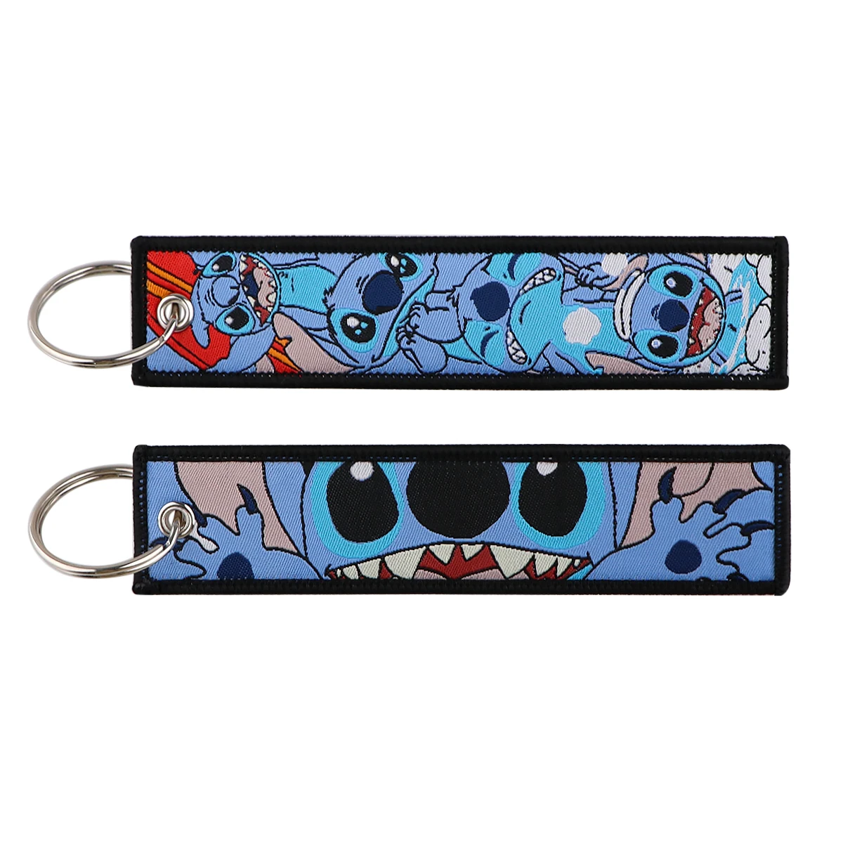 Cute Stitch Keychains Key Tag Blue Alien Keyrings for Car Keys Bags Women Men Kids Accessories Gift Chaveiro Liavero Jewelry