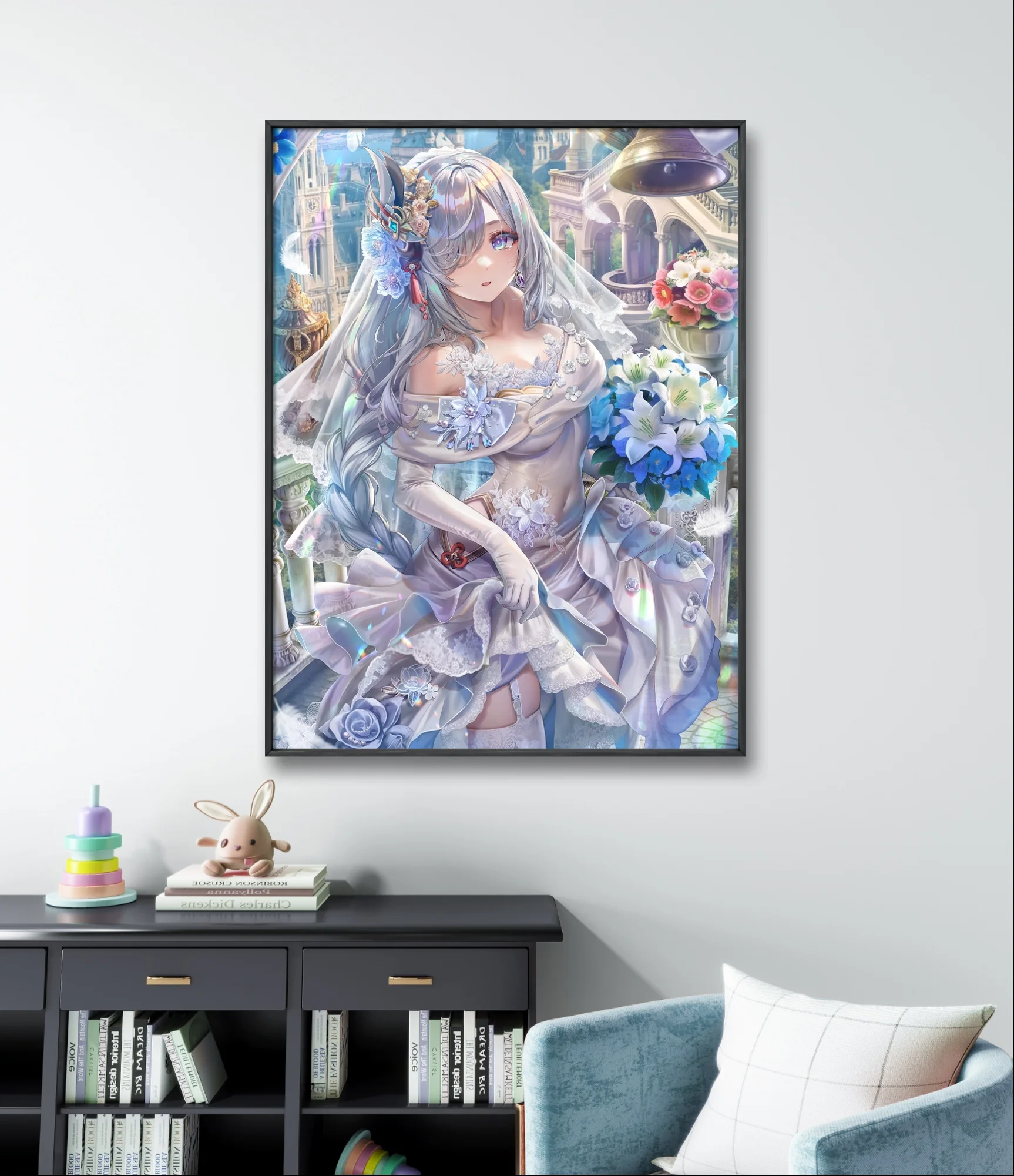 Diy Diamond Painting Genshin Impact Kamisato Ayaka Poster Handmade Diamond Embroidery Cross Stitch Beelzebul Mosaic Home Decor