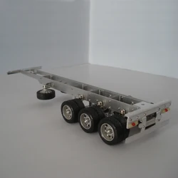 1PCS 1/30 1/32 Scale 3-axis 2-crossbeam Trailer Chassis Model Length 400mm Spring Shock-absorbing DIY Container Trail Car Frame