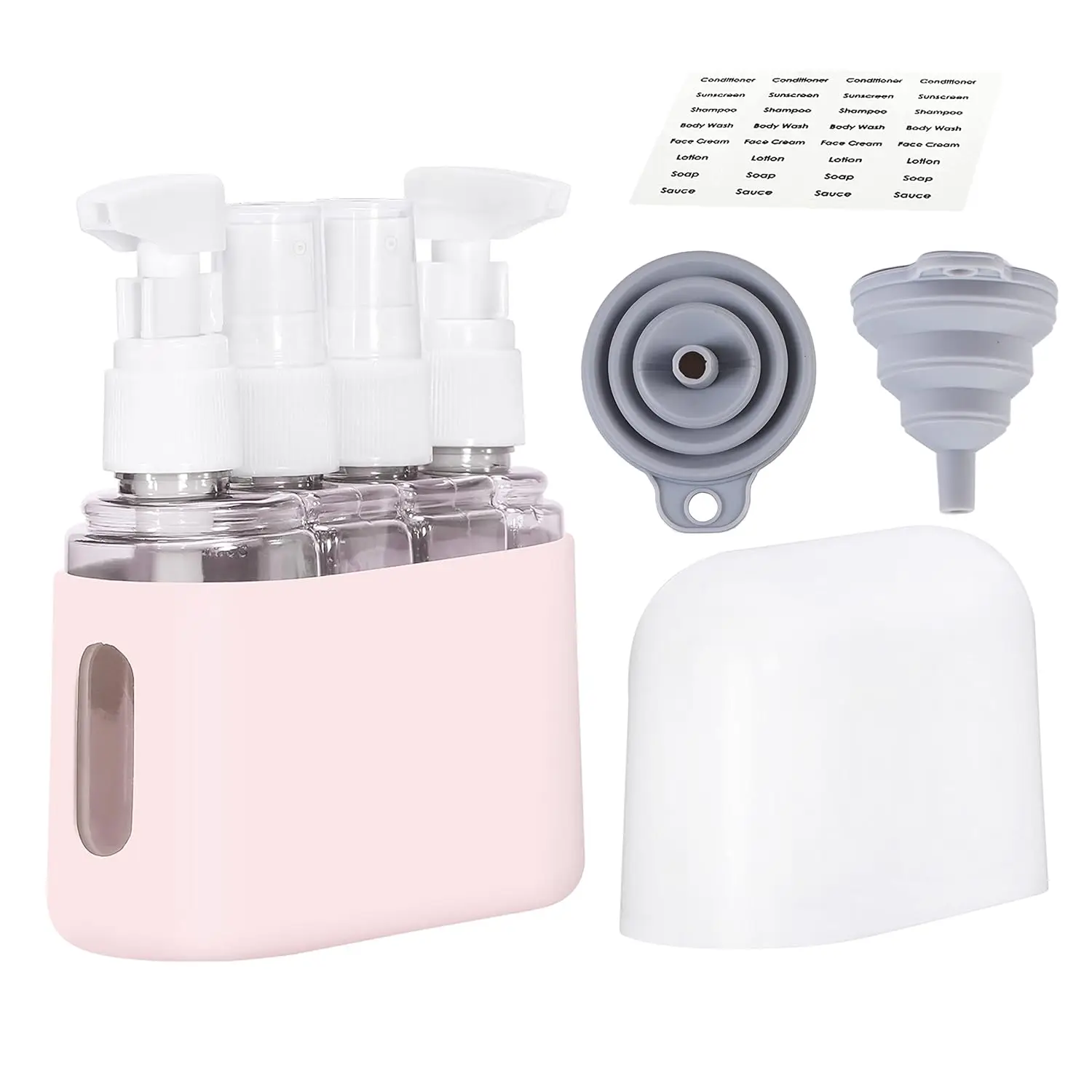 Leak-Proof Silicone Travel Bottle Set  TSA Approved Toiletry Containers for Shampoo/Conditioner/Lotion - Gym & Camping Organizer