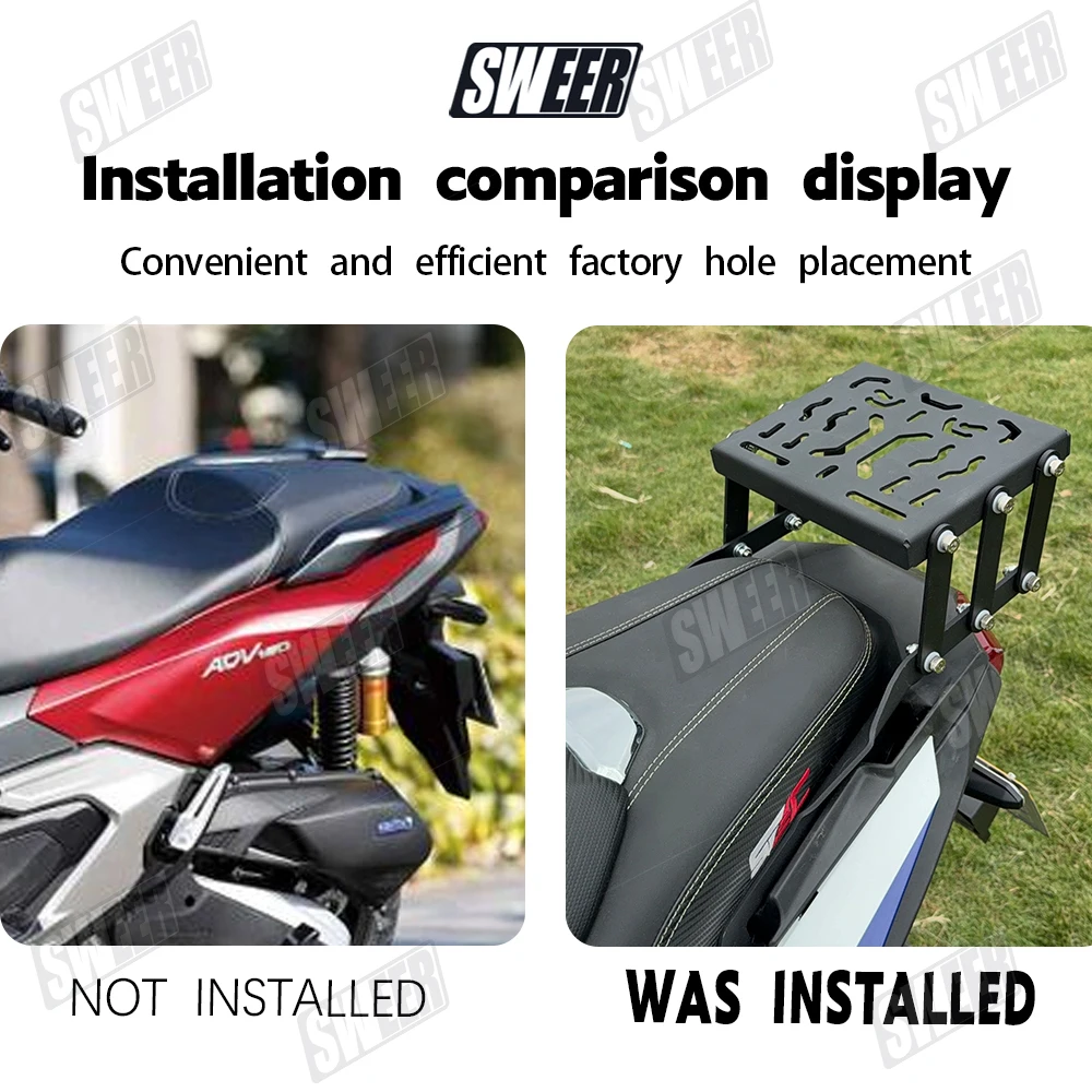 Motorcycle Carbon Steel Multifunctional Rear Rack Suitable For Honda ADV160 2023-2026 Foldable Expandable Luggage Rack ﻿