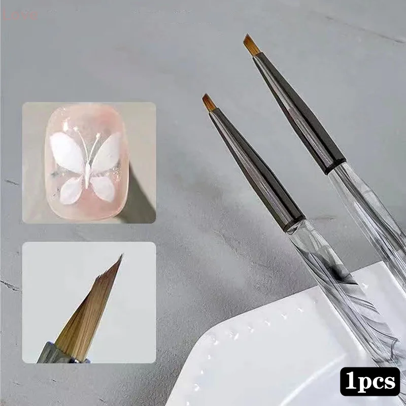 [L & P] 1 قطعة فرشاة الثلاثي رسومات أظافر فرشاة القلم نصائح ثلاثية الأبعاد نمط العلاج بالضوء جل الأشعة فوق البنفسجية من الإكليريك لتقوم بها بنفسك أدوات مانيكير