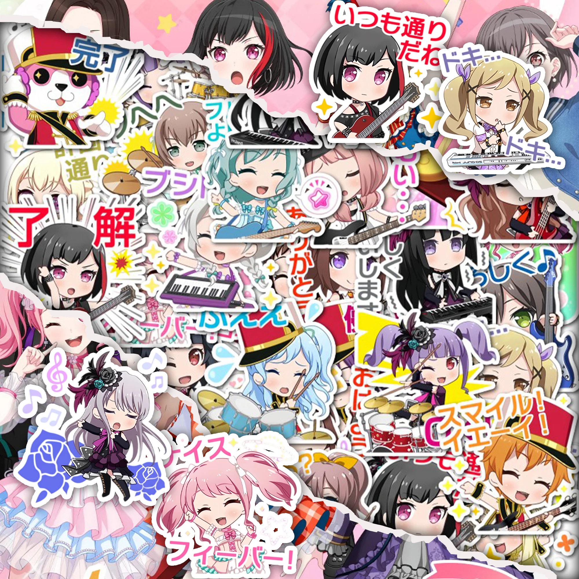 40pcs BanG Dream sticker anime game cartoon character stickers for water cup, mobile phone case, computer diy