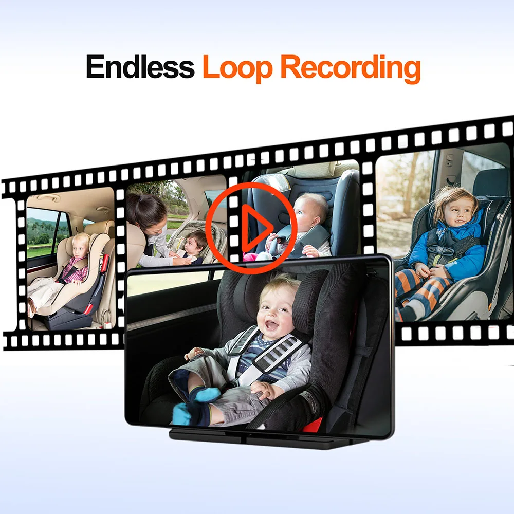 Soybean Baby Car Camera 2K HD 7'' Touch Screen 180° View Night Vision Back Seat Car Camera Monitor Display for Infants Kids Pets