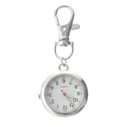 Montre à clipser pour infirmière, collier, porte-clés de poche, quartz vintage, miroir argenté, matériau: Fob, montres automatiques pour hommes