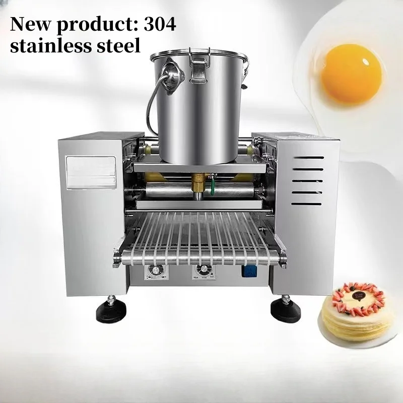 Stainless Steel 304 Commercial Bakery Automatic Multi-Function Crepe Cake Maker High Productivity Touch Screen Control Flour