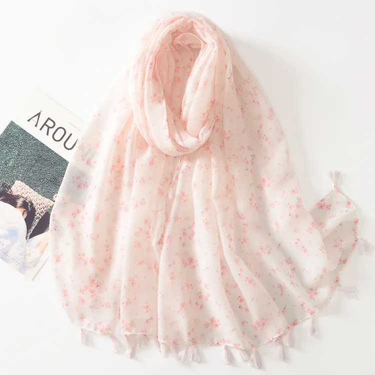 

2022 Newest Women Printed pattern Scarf Cotton Voile Scarf Shawls 13prints