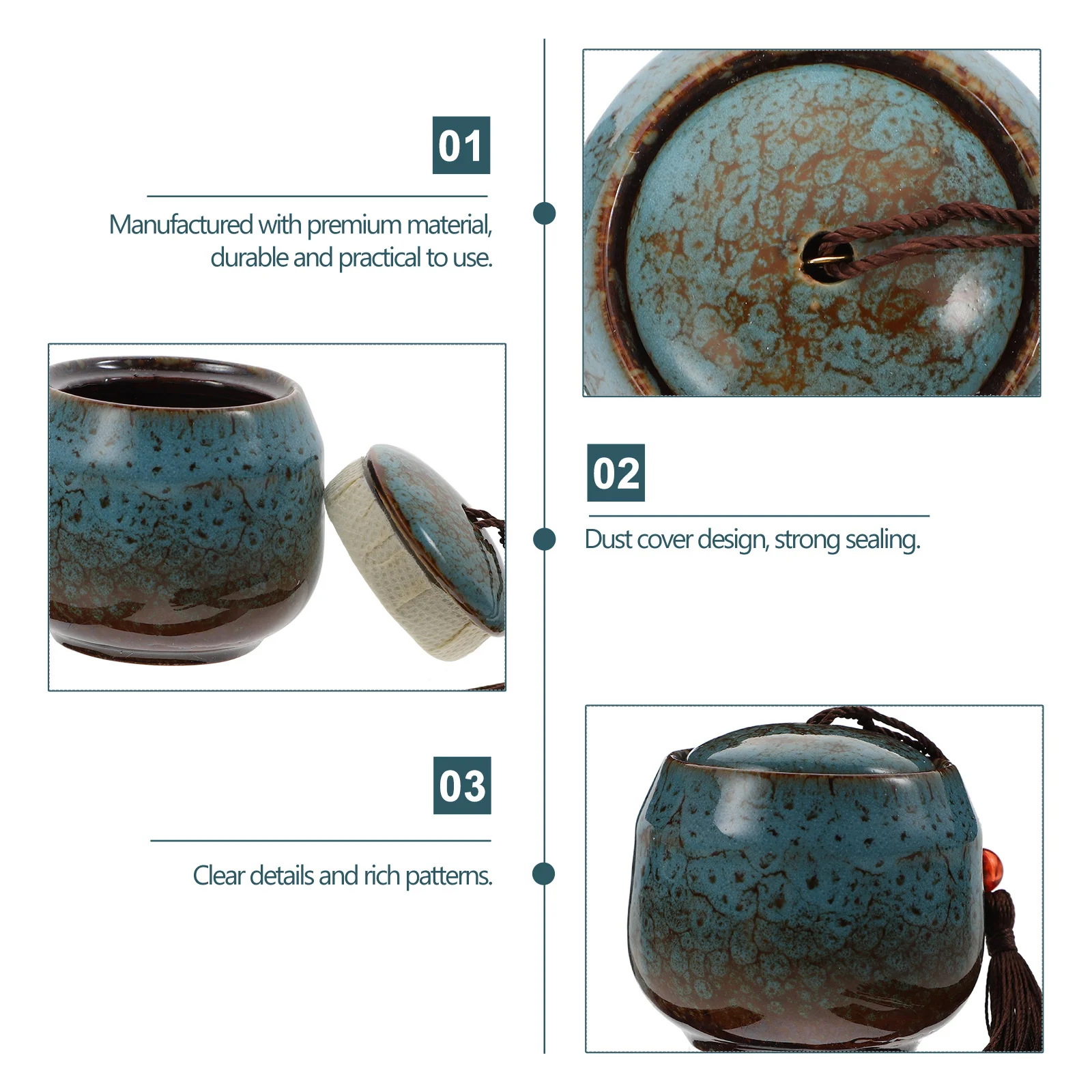 

2Pcs Ceramic Containers Porcelain Sealed Cans for DIY Scented Candles Compact Durable Easy to Store Exquisite Gift