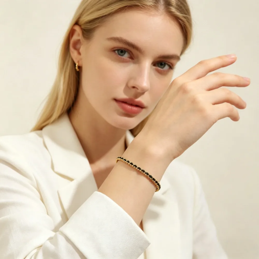 1 Piece of Woven Rope Inlaid Women's Woven Bracelet, Simple and Casual Style, Jewelry Gift Bracelet, Suitable for Birthday, Mother's Day, Valentine's Day Party Accessories