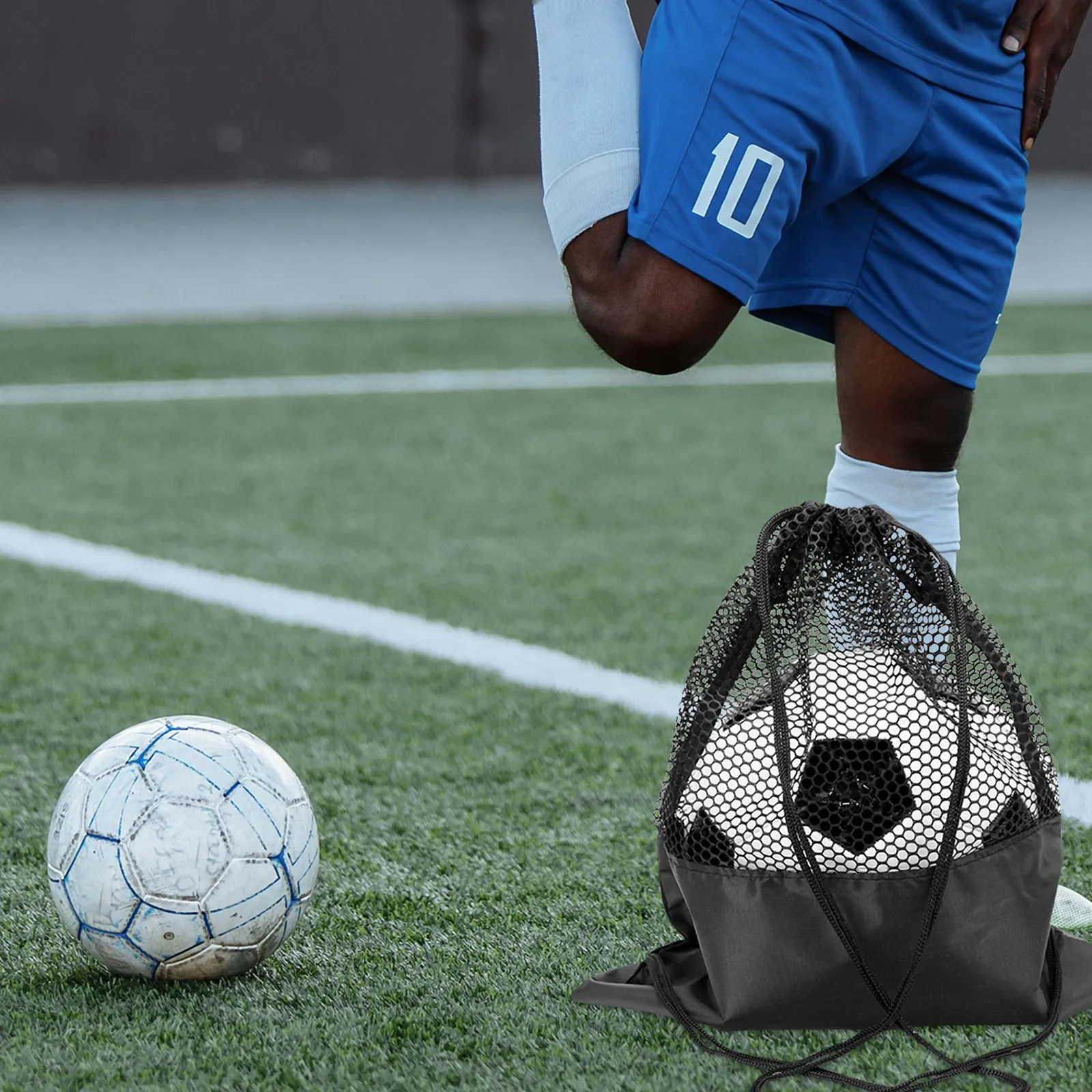 2Pcs Basketball Drawstring Bag Portable Sports Storage Backpack for Basketball Football Volleyball Heavy-Duty Use