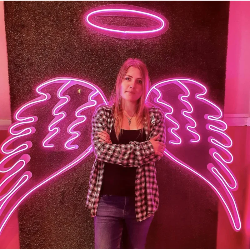 Custom Custom Acrylic Colorful LED Neon Light Wings Indoor And Outdoor Photograph Decoration Neon Sign