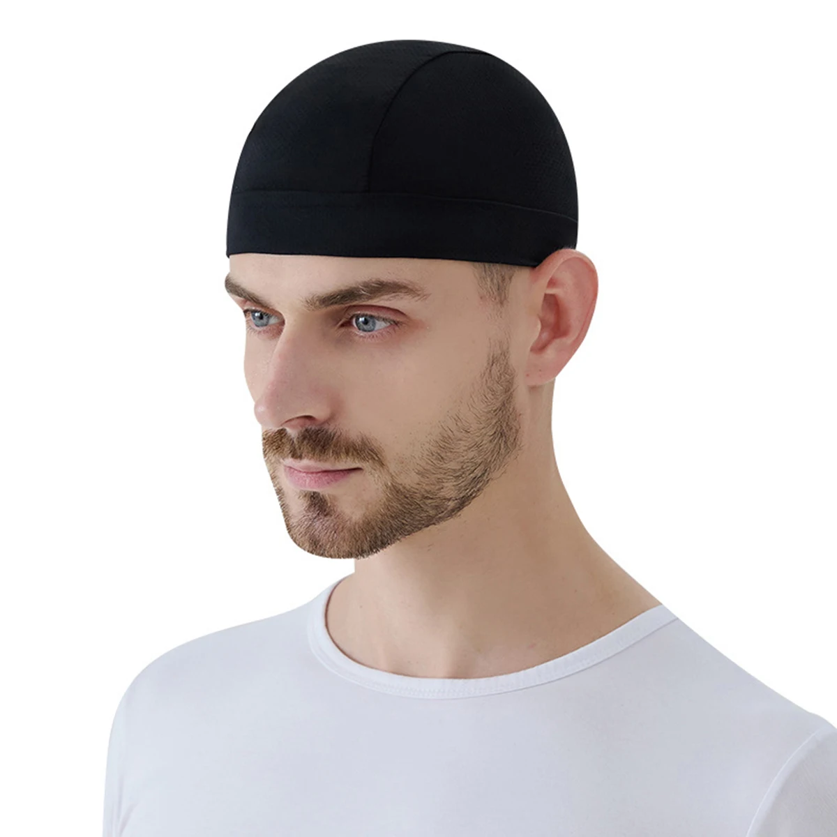 Sommer-Radkappe für Herren und Damen, schnelltrocknend, UV-Schutz, Sportmütze, kühlende Skullcap, Unisex-Helmunterziehmütze, Schweißmütze, Fahrrad- und Laufmütze – Detail 6