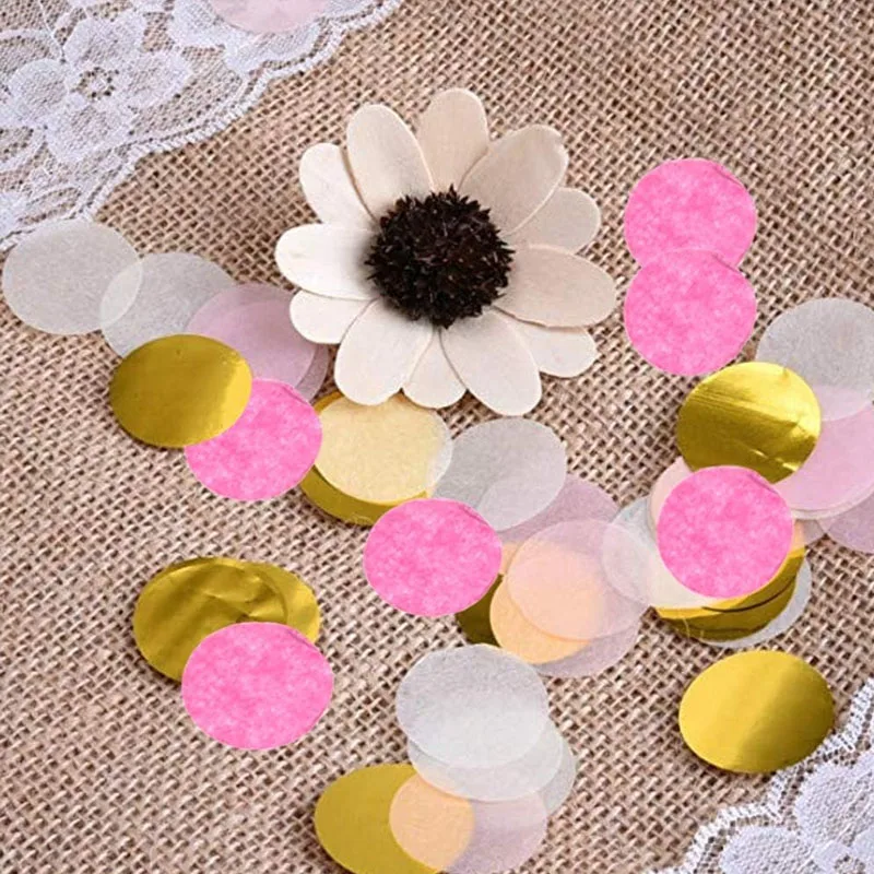 1000g Pink Silver Rose Gold Round Confetti Paper Table Glitter Foil Confetti for Birthday Wedding Party Decoration and Baby Show