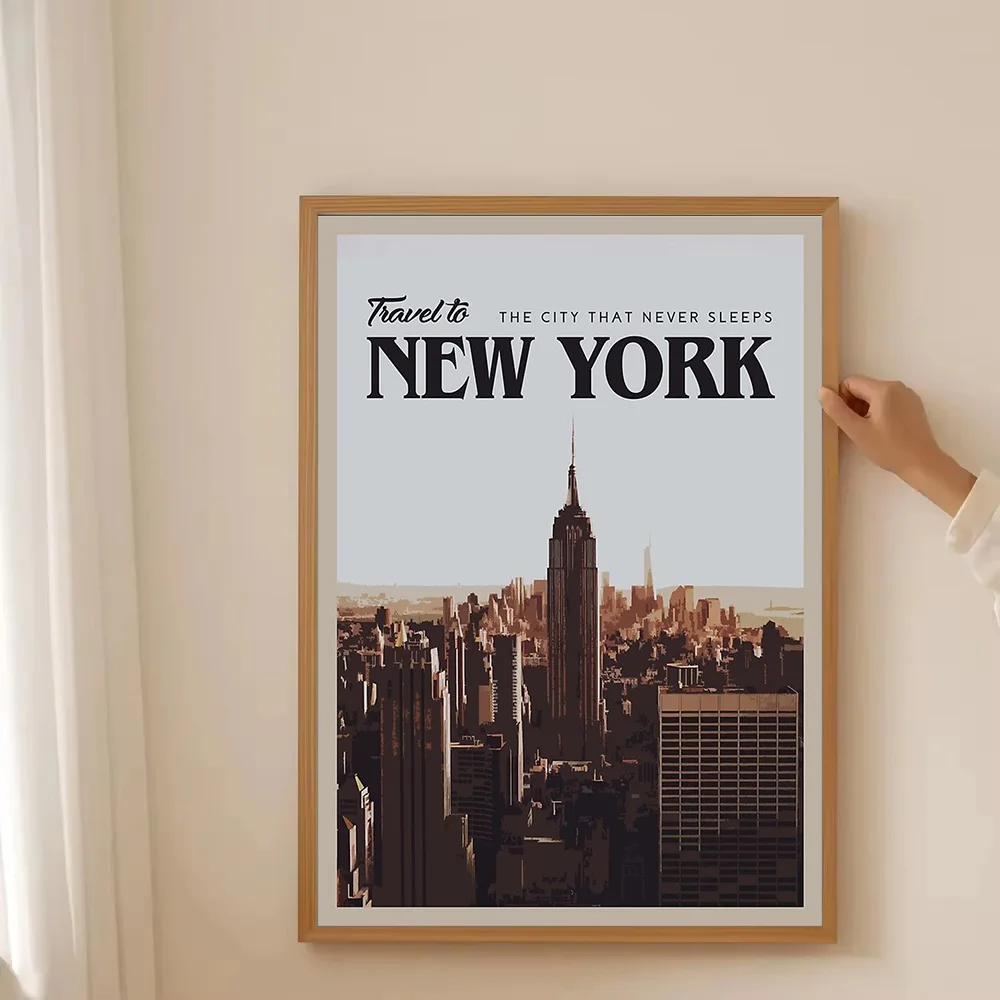 نيويورك أفق قماش جدار الفن سيتي سكيب المشارك ديكور المنزل الحديث صورة طباعة التصوير الفوتوغرافي