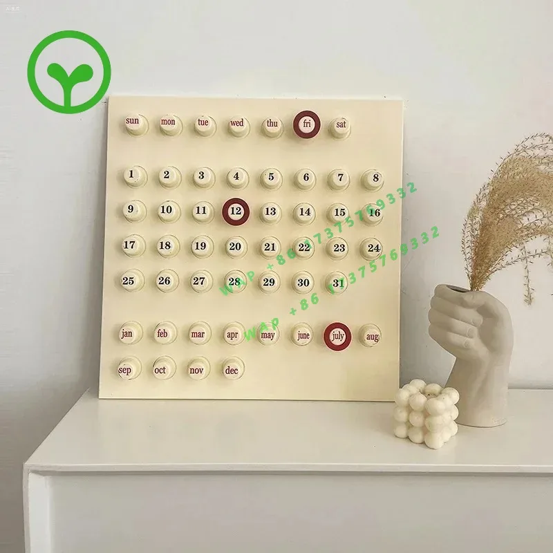 26 Stylecreative Medieval Calendar Retro Wall Decoration Wall Calendar Perpetual Calendar Green
