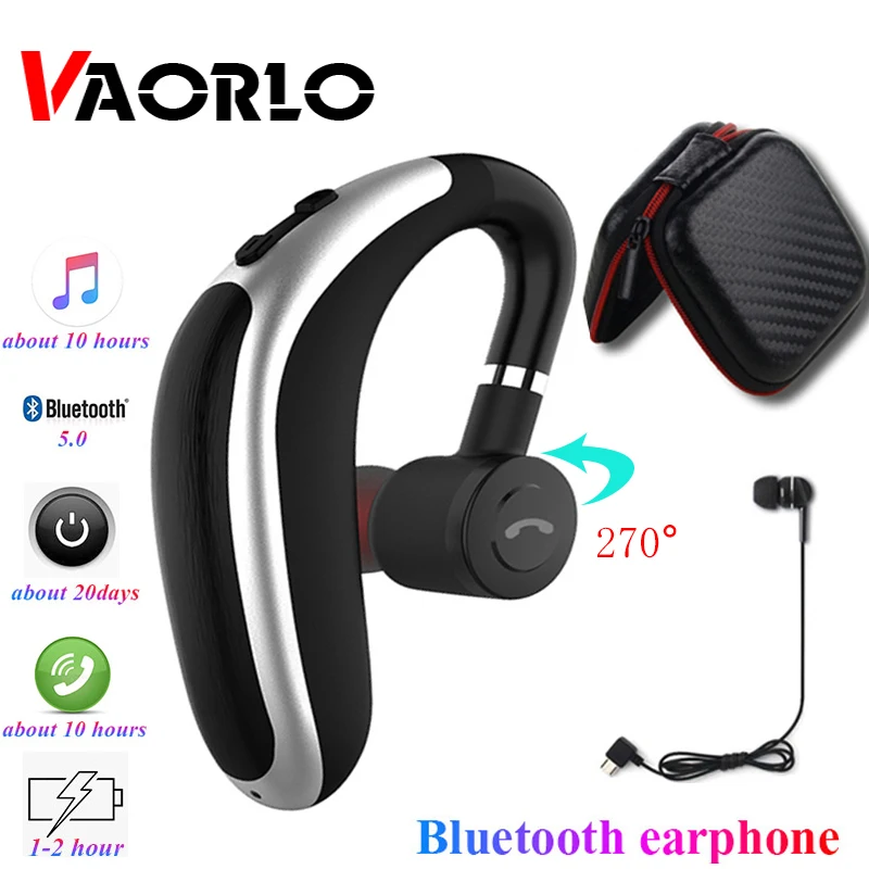 VAORLO V9 K20 سماعة أذن للأعمال بلوتوث 5.0 سماعة رأس رياضية حر اليدين سماعة رأس لاسلكية مع ميكروفون عالي الدقة سماعات أذن مقاومة للماء