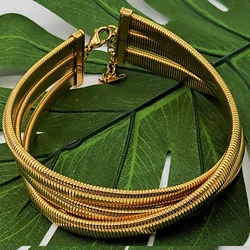 18k Gold Plated Stainless Steel Punk Necklaces Vintage Gypsy Elastic Multi-layer Choker For Women Girl Fashion Aesthetic Jewelry