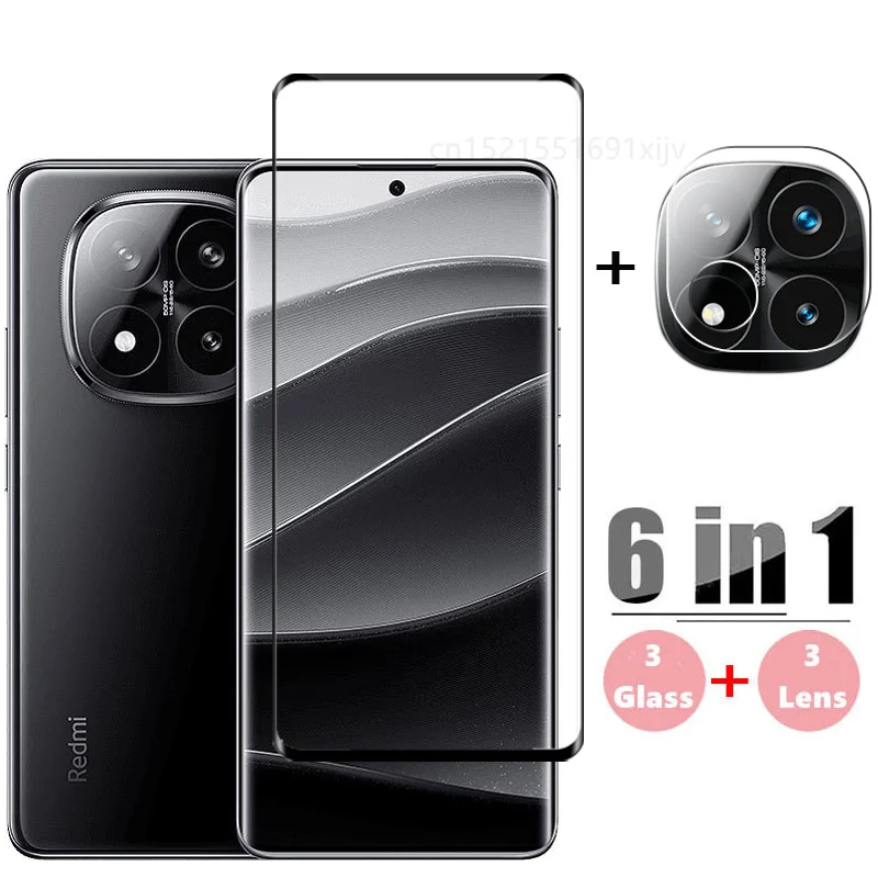 6in1Glass For Xiaomi Redmi Note 14 Pro Plus 5G Screen Protector Tempered Glass 3D Protective Phone Lens Film Redmi Note 14 Pro+