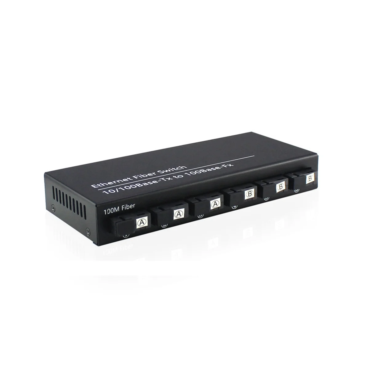 6Port 10/100M Ethernet Switch 6 Fiber Port 25KM 2UTP RJ45 Fiber Optical Transceiver Optical Media Converter US Plug
