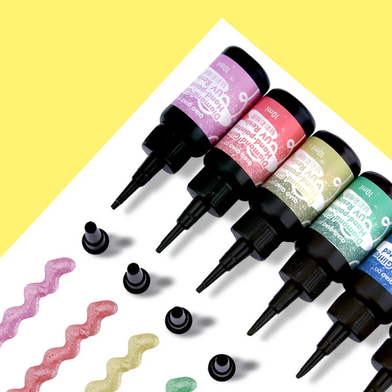 10 مللي الصلب UV الراتنج الغراء الملونة الأشعة فوق البنفسجية علاج راتنجات الايبوكسي UV الغراء الشمسية علاج أشعة الشمس المنشط DIY بها بنفسك أدوات صنع المجوهرات