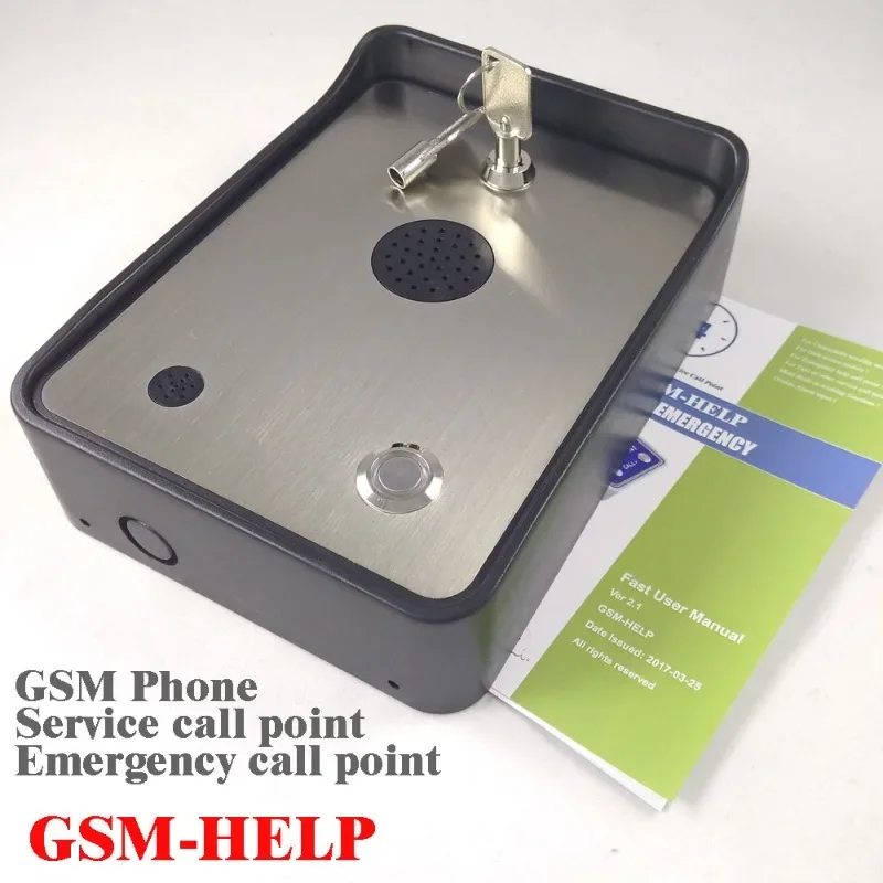GSM-HELP Emergency Intercom, GSM Emergency Help Call Station, 2 Way Audio Emergency Call Box for Outdoor Use