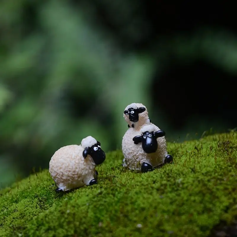 2 stks/set Miniatuur Schapen Model Hars Lampen Micro Landschap Dieren voor Mos Scène/desktop ornament/Fairy Tuin/Dioramas