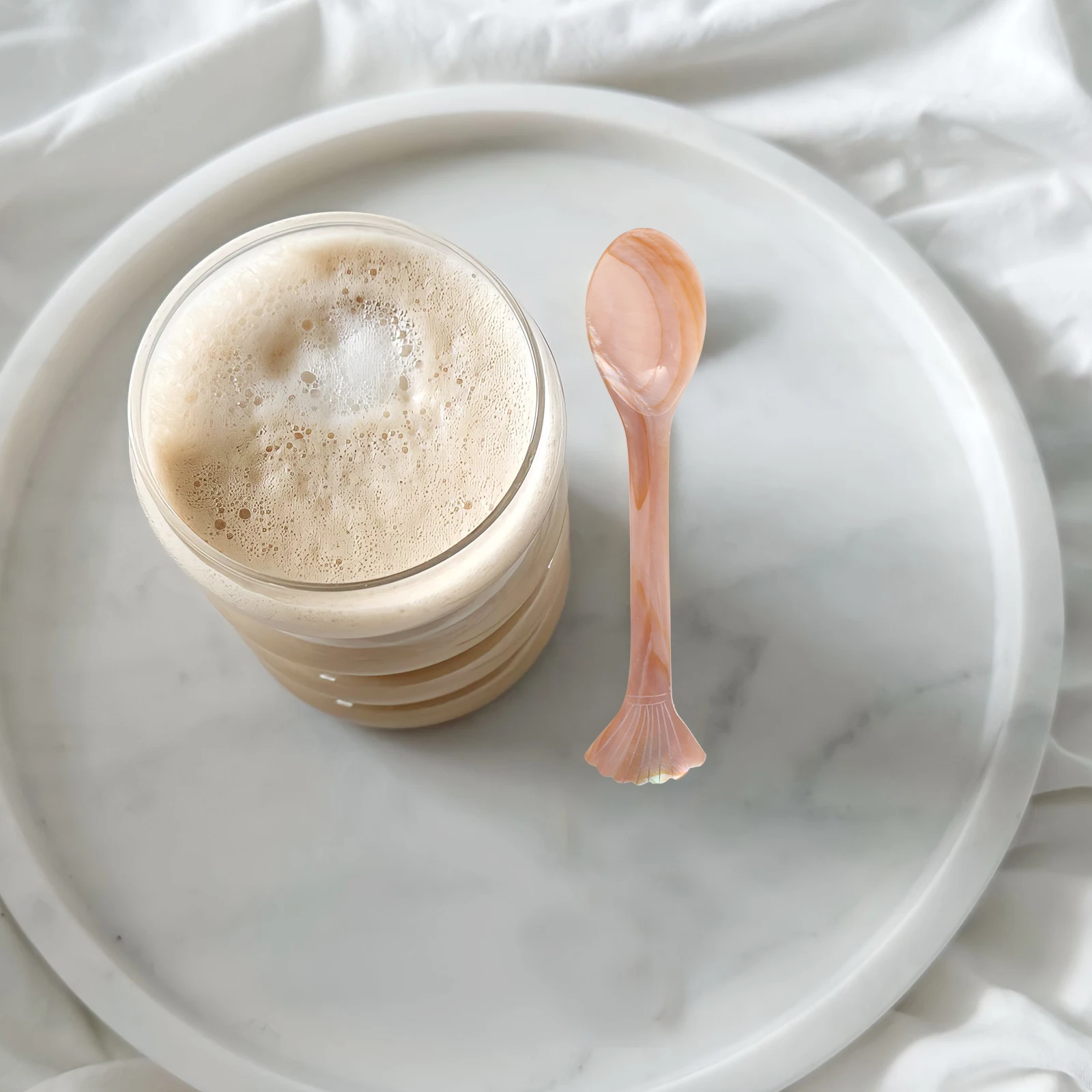 

1 Pcs Elegant Shell Spoon Caviar Spoon Dessert Spoon Ice Cream Serving Spoon Appetizer Spoon Kitchen Essential