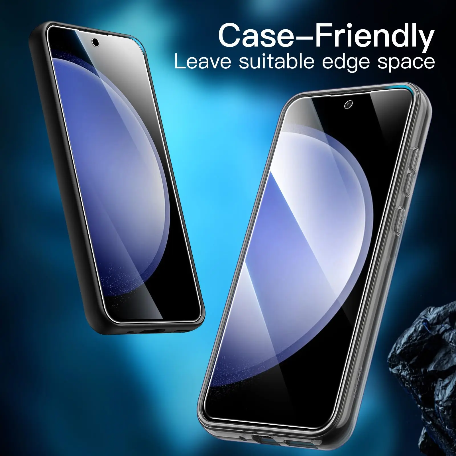 Screen Protector For Galaxy S23 FE Samsung, Tempered Glass Crystal HD 9H High Aluminum Anti Scratch Case Friendly