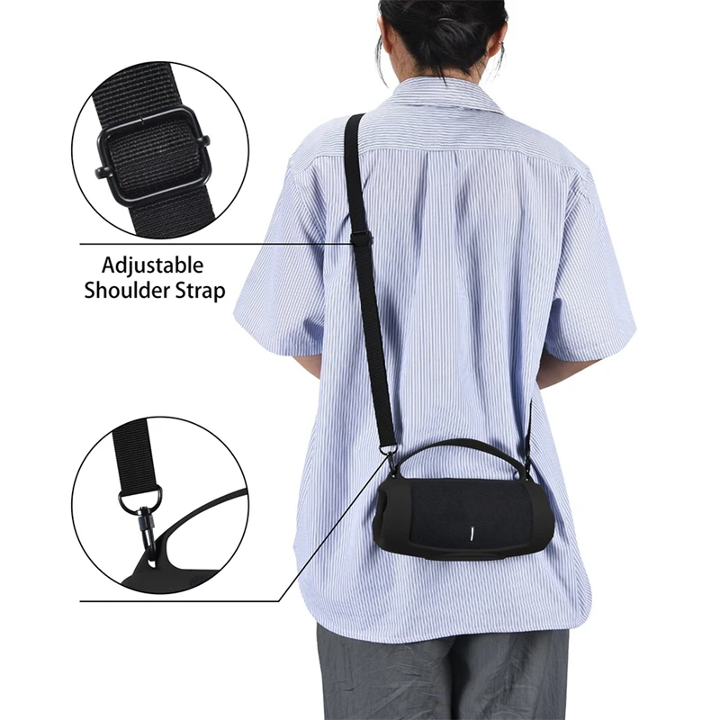 N15R-Silicone Cover Case Shockproof For JBL Charge 5 Wireless Wi-Fi Bluetooth Speaker Storage Protective Case Shell