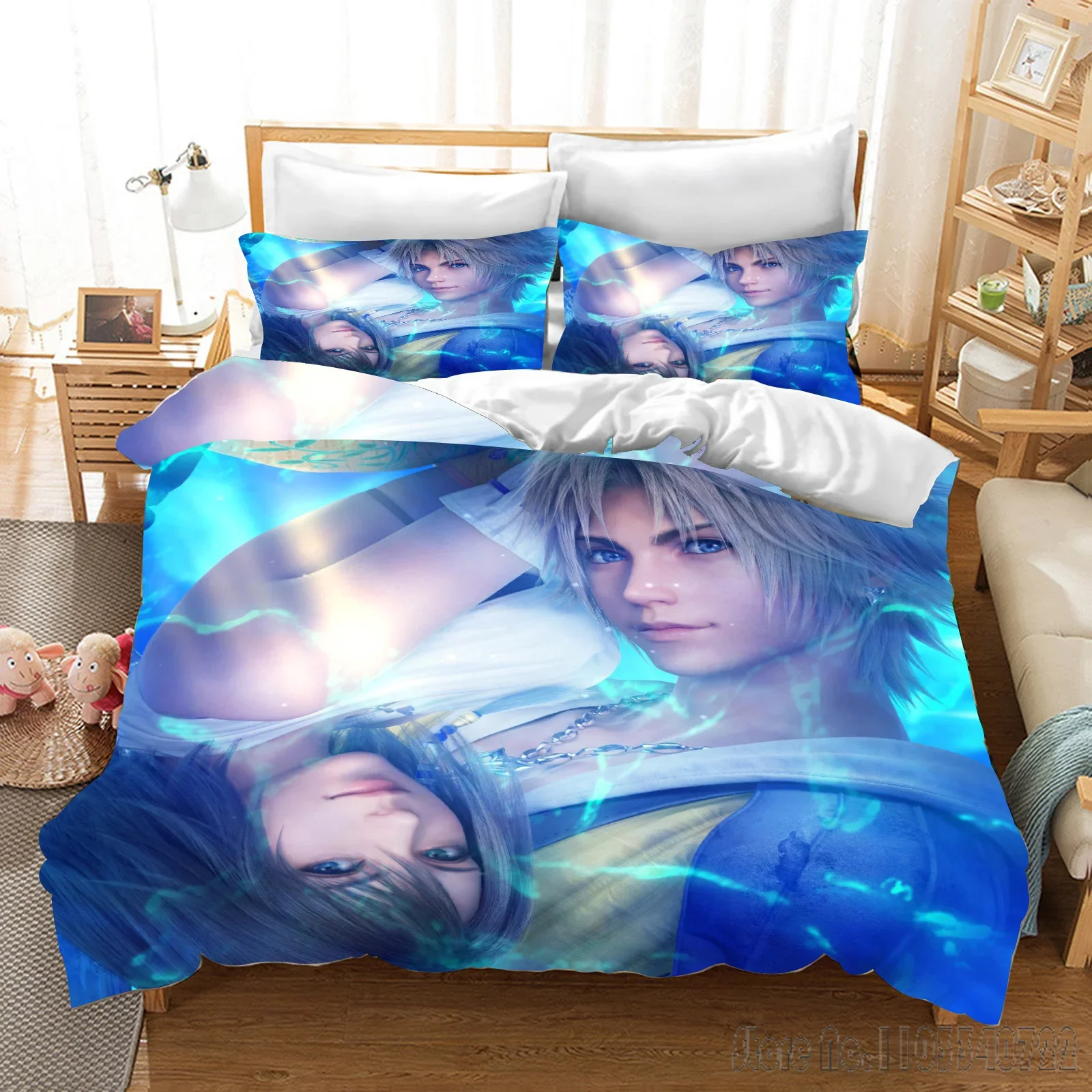 Anime Final Fantasy Love Child Duvet Cover Bedding Set HD Comforter Cover Bedclothes for Kids Adult Bedroom Decor