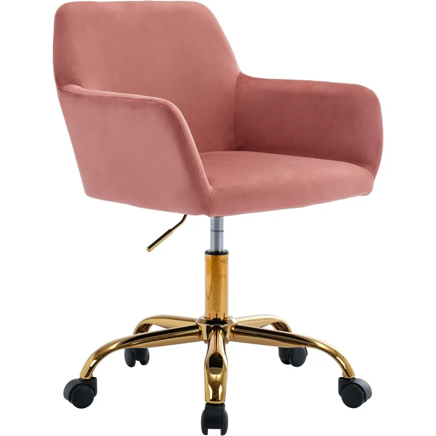 كرسي مكتب مخملي مريح دوار كرسي ترفيهي حديث مع عجلات منجد مريح كرسي مكياج من القماش المخملي الارتفاع أ