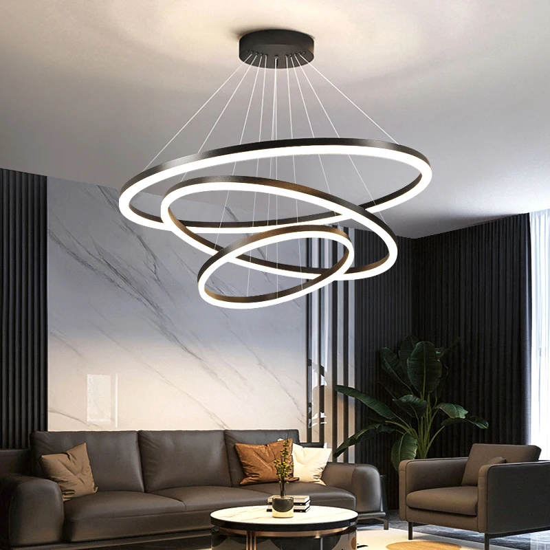 Nordic living room chandelier modern simple atmosphere minimalist circular dining room bedroom main lighting whole house package
