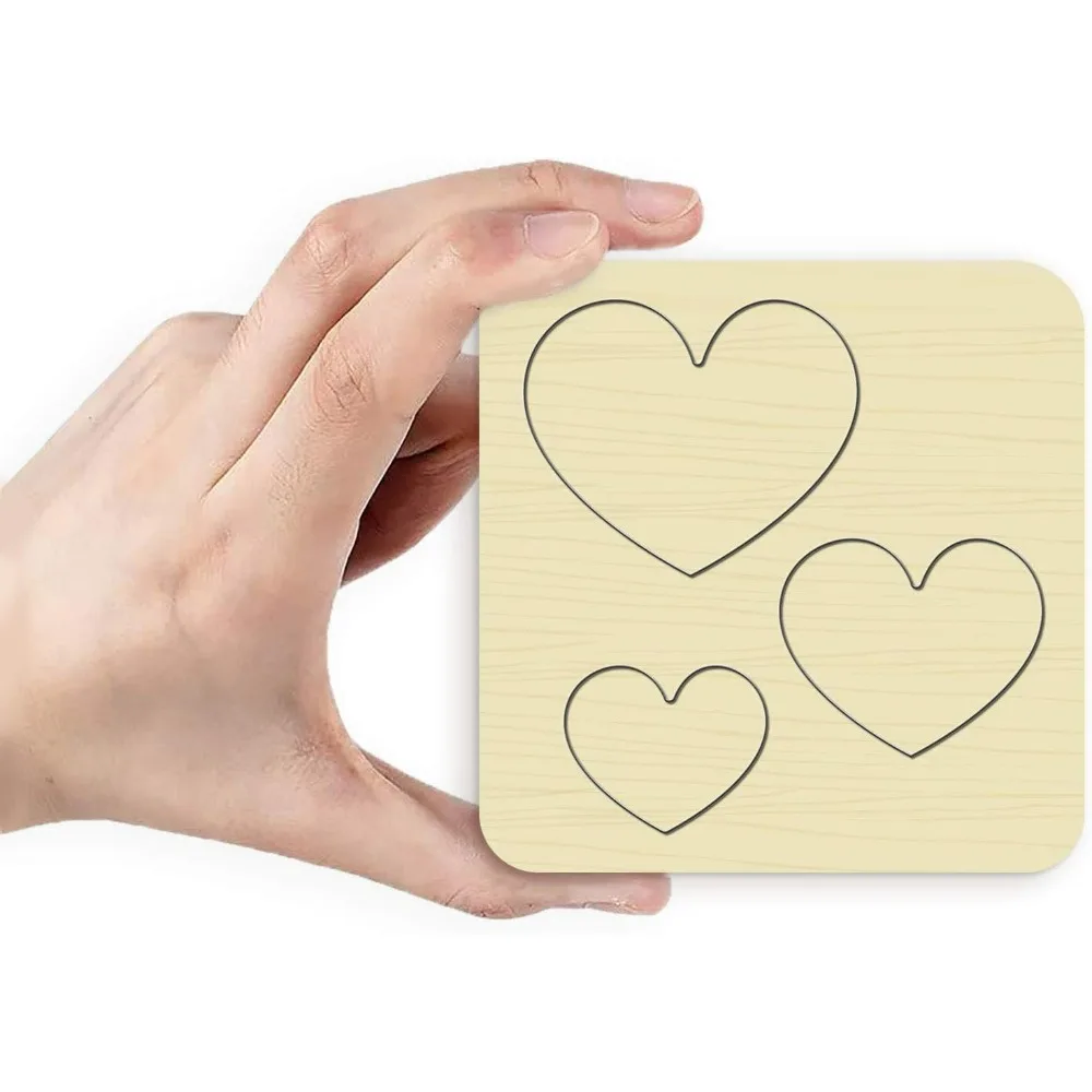 Scrapbook Embossing Wooden Die Cutting Leather Mold, Heart Shape Cutting Mold for Earring Jewelry DIY Leather Crafts Making,