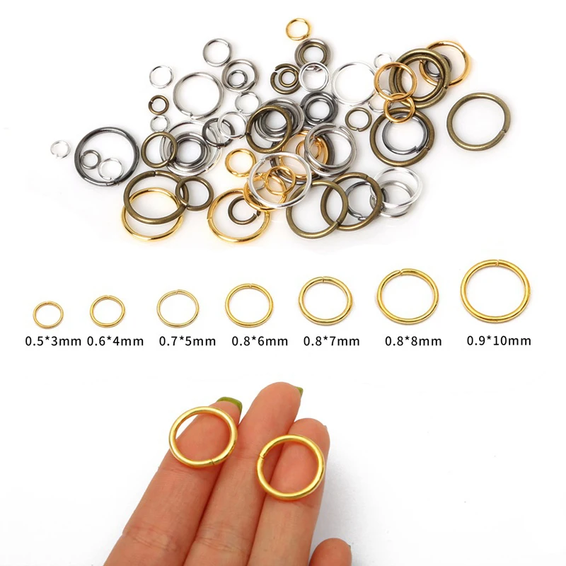 200-500pcs/lot 3 4 5 6 7 8 9mm Jump Rings Split Rings Connectors for Diy Jewelry Finding Making Accessories Wholesale Supplies